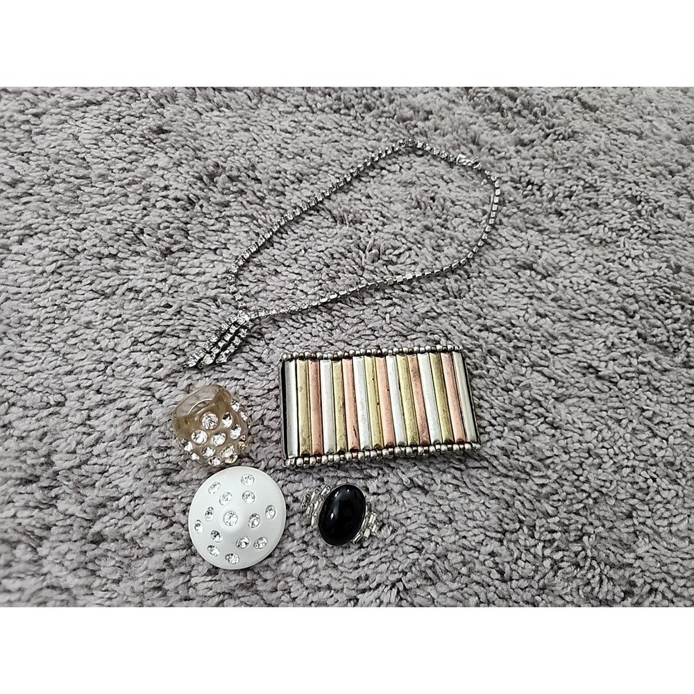 Fashion Costume Jewelry Lot Womens OS Multicolor Rhinestone Vintage Style 5pc